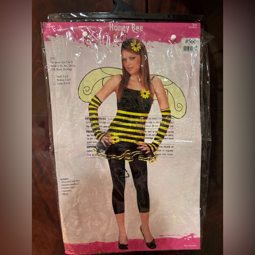Teen Honey Bee Costume with Wings and Accessories